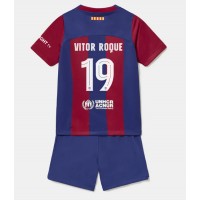 Maglie da calcio Barcelona Vitor Roque #19 Prima Maglia Bambino 2023-24 Manica Corta (+ Pantaloni corti)